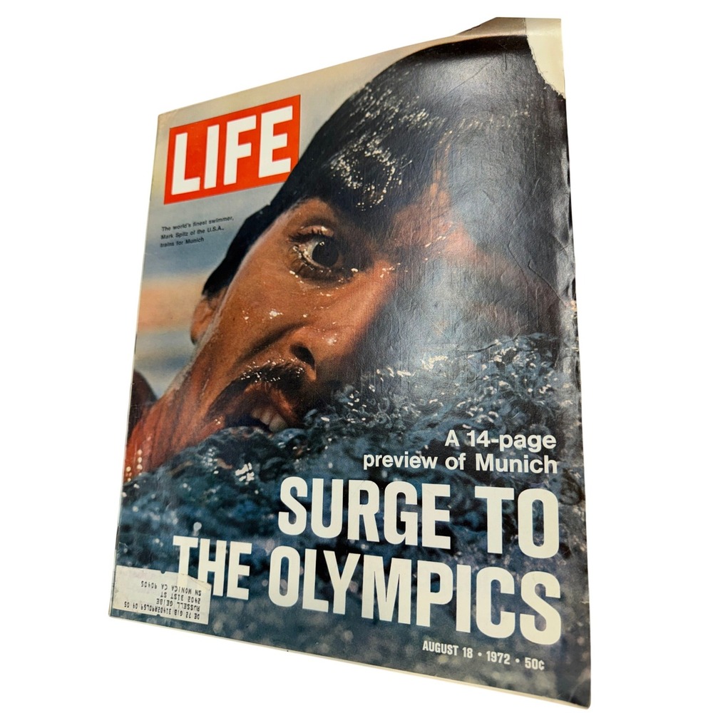 Vintage LIFE Magazine Aug 18 1972 Mark Spitz Munich Olympics 70s Sports